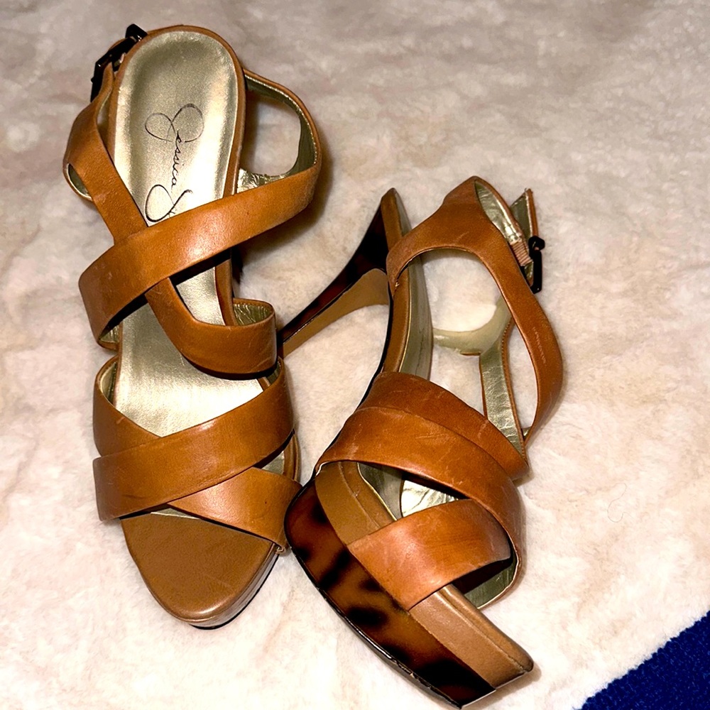 Jessica Simpson animal Mix High Heel Sandals